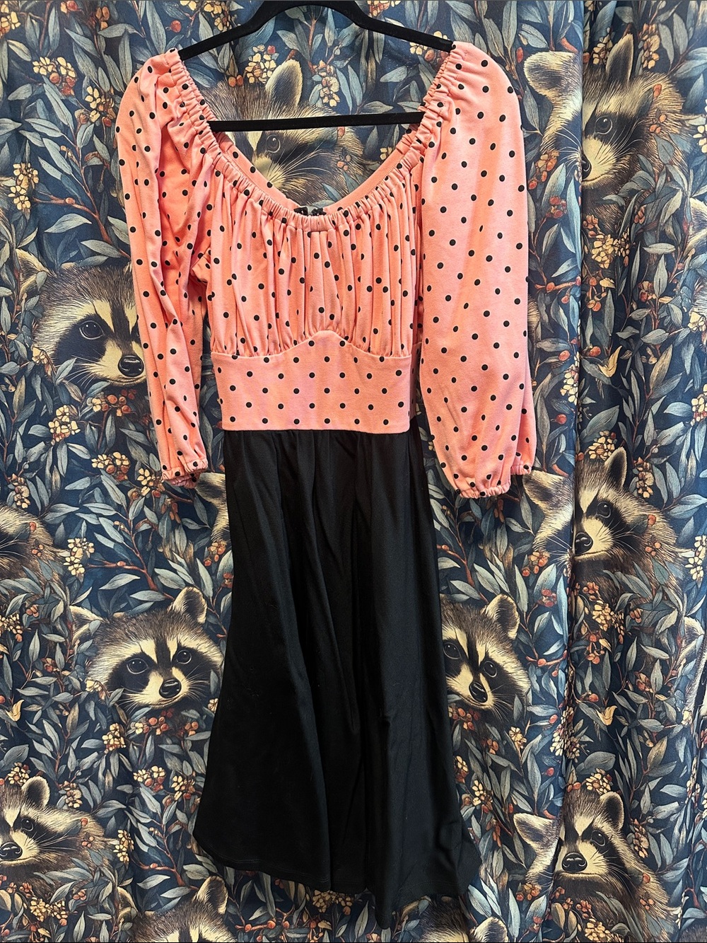 VIXEN BY MICHELINE PITT DAYDREAM SWING PEACH SIZE LARGE L POLKA DOT